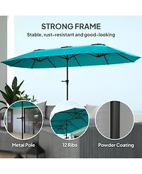 Outsunny 13 ft. Extra Large Patio Umbrella, UPF30+ Double