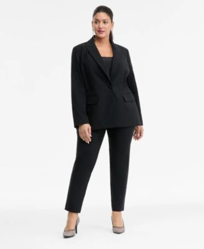 I.N.C. International Concepts Plus Size Rhinestone Peak Lapel Blazer Skinny Pants Macys Exclusive