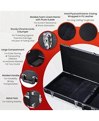 Yescom Universal Rectangular Electric Guitar Hard Case w/ Folding Guitar Floor Stand