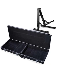 Yescom Universal Rectangular Electric Guitar Hard Case w/ Folding Guitar Floor Stand