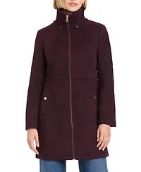 Vince Camuto Women's Zip Front Walker Coat With Detachable Hood