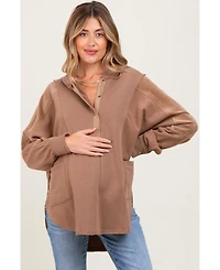 Pinkblush Maternity Mocha Corduroy Contrast Oversized Hoodie