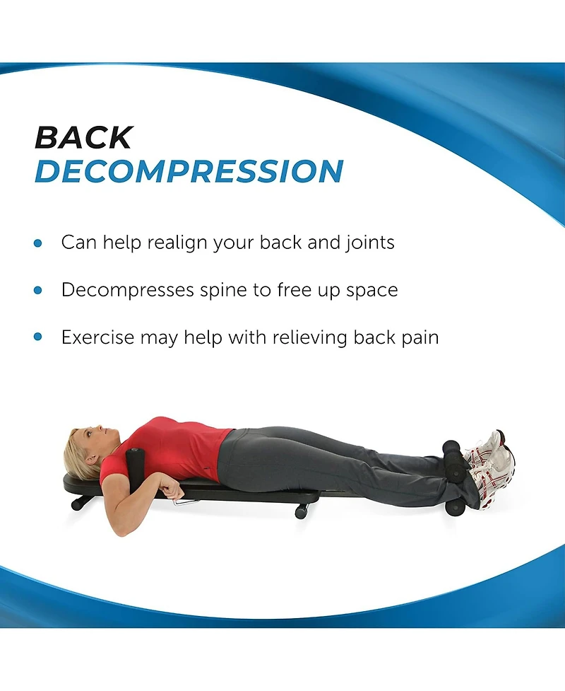 Stamina Products InLine Traction System Joints and Back Stretch Bench, Blue Gray