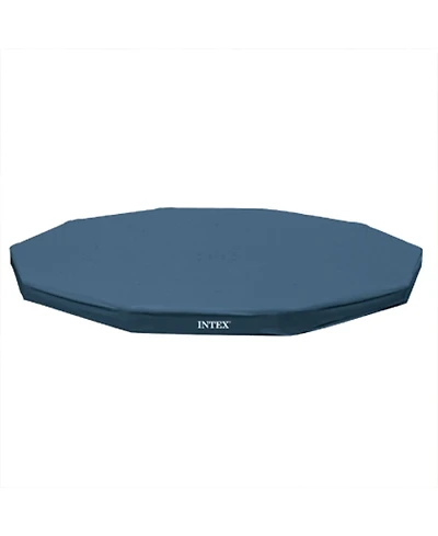 Intex 10 Foot Round Easy Set Outdoor Backyard Swimming Pool Cover, Blue