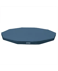 Intex 10 Foot Round Easy Set Outdoor Backyard Swimming Pool Cover, Blue