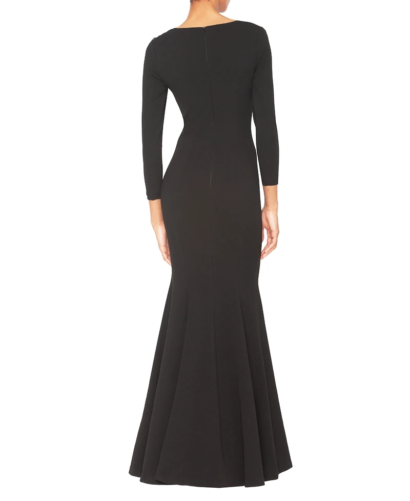 White Tie by Shani Women's Bow Trim Detail Gown