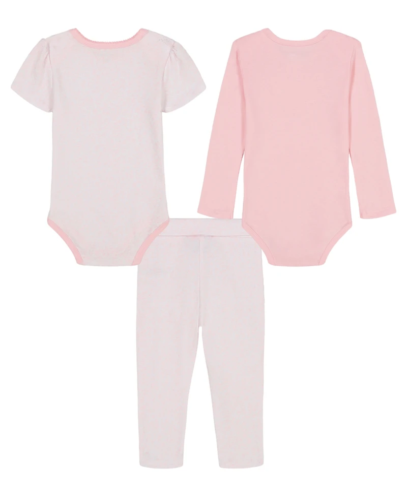Tommy Hilfiger Baby Girls 3-Piece Bodysuit and Pants Set