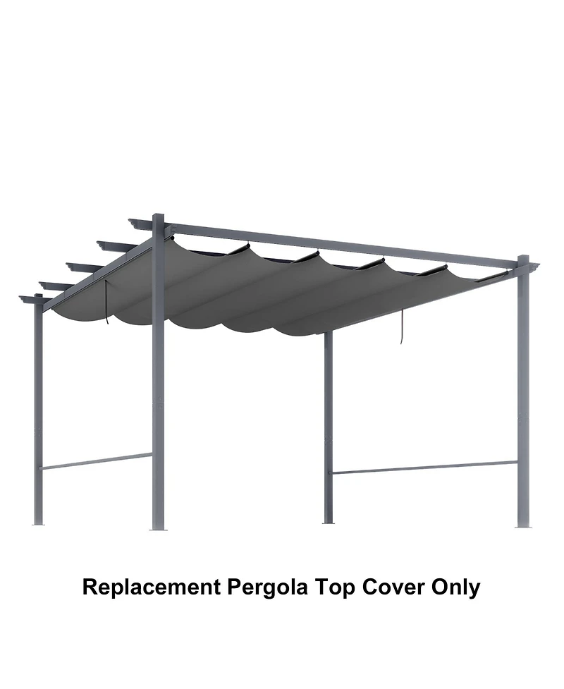 Aoodor Pergola Shade Cover for 10 x 13 ft Outdoor Pergola with Retractable Shade Canopy, Waterproof Shade Fabric for Outdoor Patio, Brown/Gray (Cover