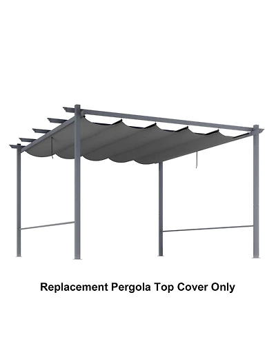 Aoodor Pergola Shade Cover for 10 x 13 ft Outdoor Pergola with Retractable Shade Canopy, Waterproof Shade Fabric for Outdoor Patio, Brown/Gray (Cover