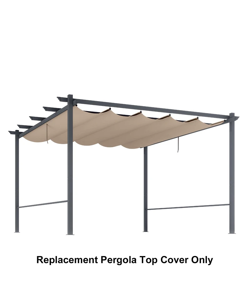 Aoodor Pergola Shade Cover for 10 x 13 ft Outdoor with Retractable Canopy, Waterproof Fabric Patio, Brown/Gray (Cover