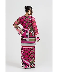 Fashion-szn Curve Plus Abstract Print Maxi Dress