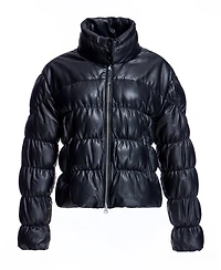 Julia & Stella by Maximilian Women's Ruched Horizontal Leather Jacket