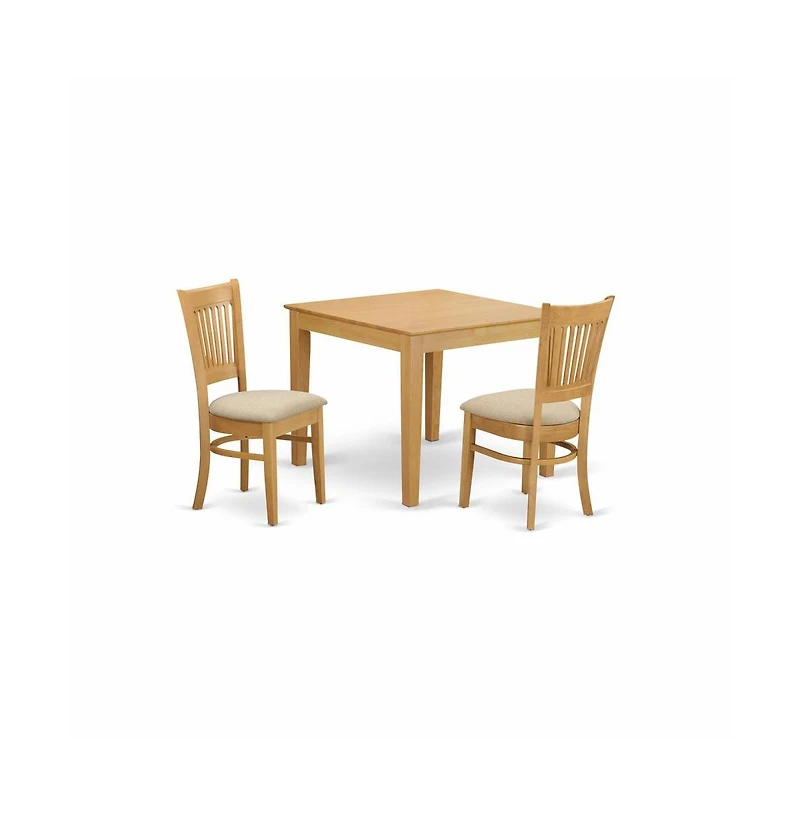 East West Furniture 3 Pc Dining room set - Kitchen dinette Table and 2 Dining Chairs