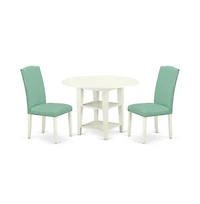 East West Furniture Dining Room Set Linen White