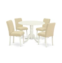 East West Furniture Dining Room Set Linen White