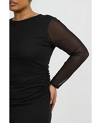 Fashion-szn Curve Women's Curve Long Sleeved Midaxi Dress