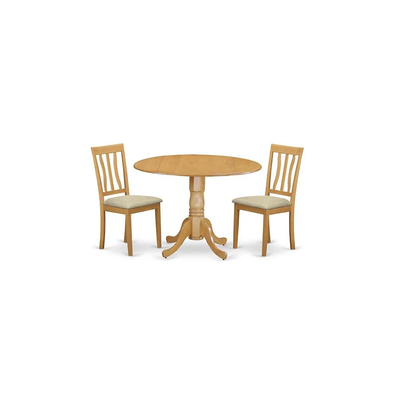 East West Furniture 3 PcTable and chair set - Kitchen dinette Table and 2 Kitchen Chairs