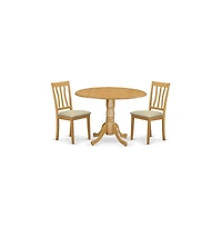 East West Furniture 3 PcTable and chair set - Kitchen dinette Table and 2 Kitchen Chairs