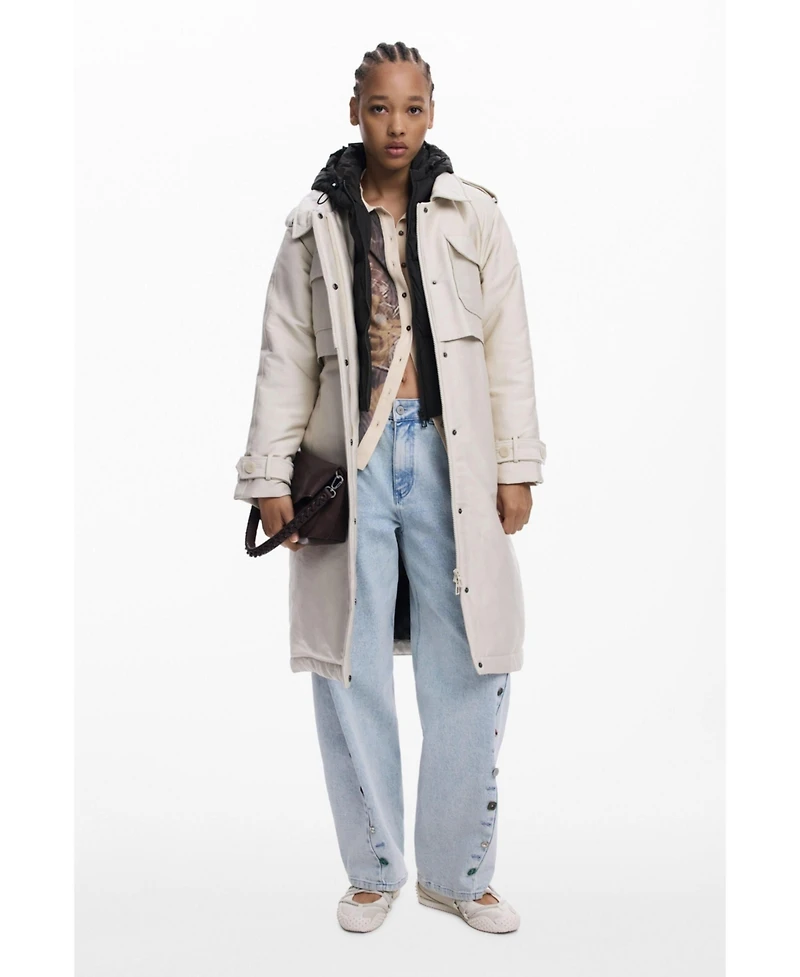 Desigual Women's Light long padded jacket