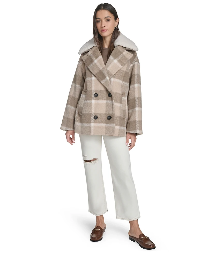 Levi's Women's Plaid Peacoat