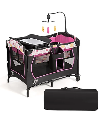 Costway Baby Bedside Sleeper Portable Baby Bassinet 4-in-1 Rolling Bassinet