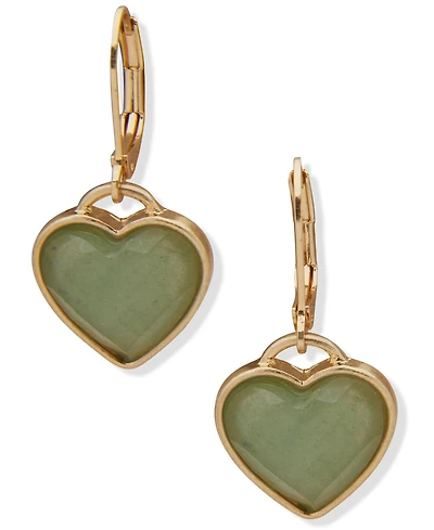 lonna & lilly Gold-Tone Heart Drop Earrings