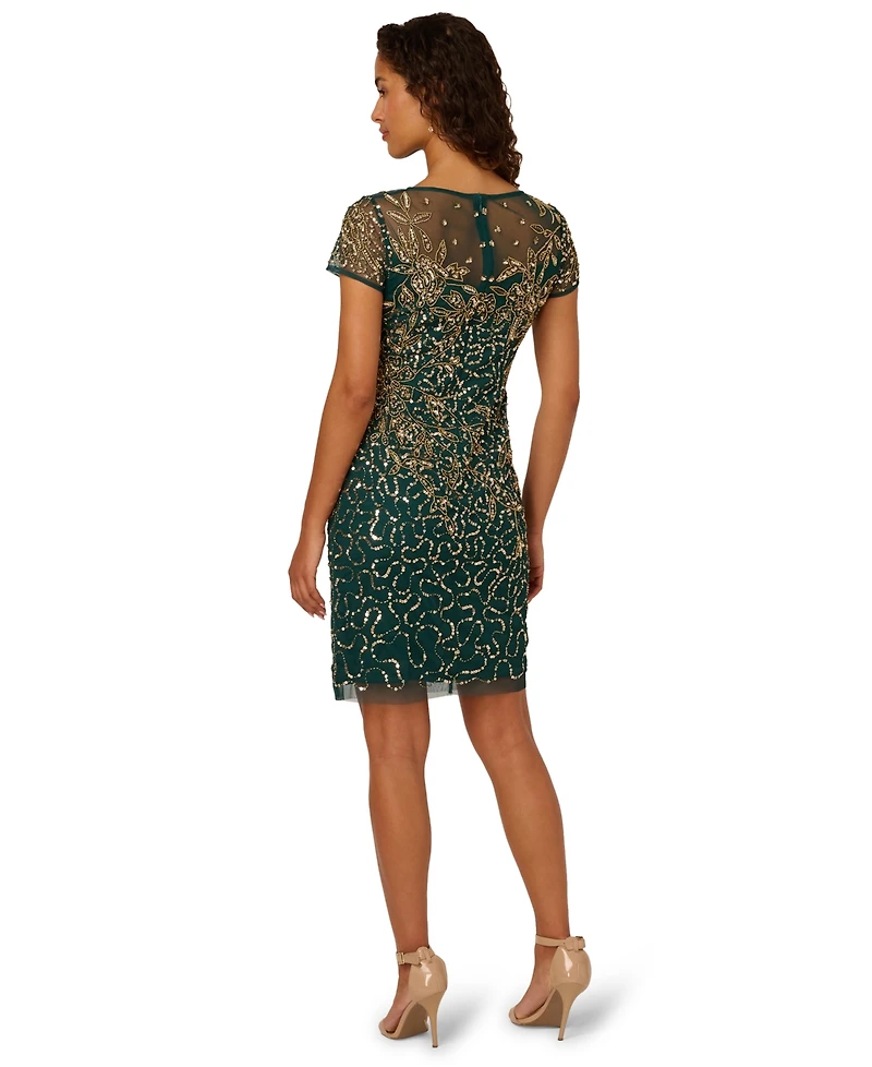 Adrianna Papell Women's Beaded Sheath Dress