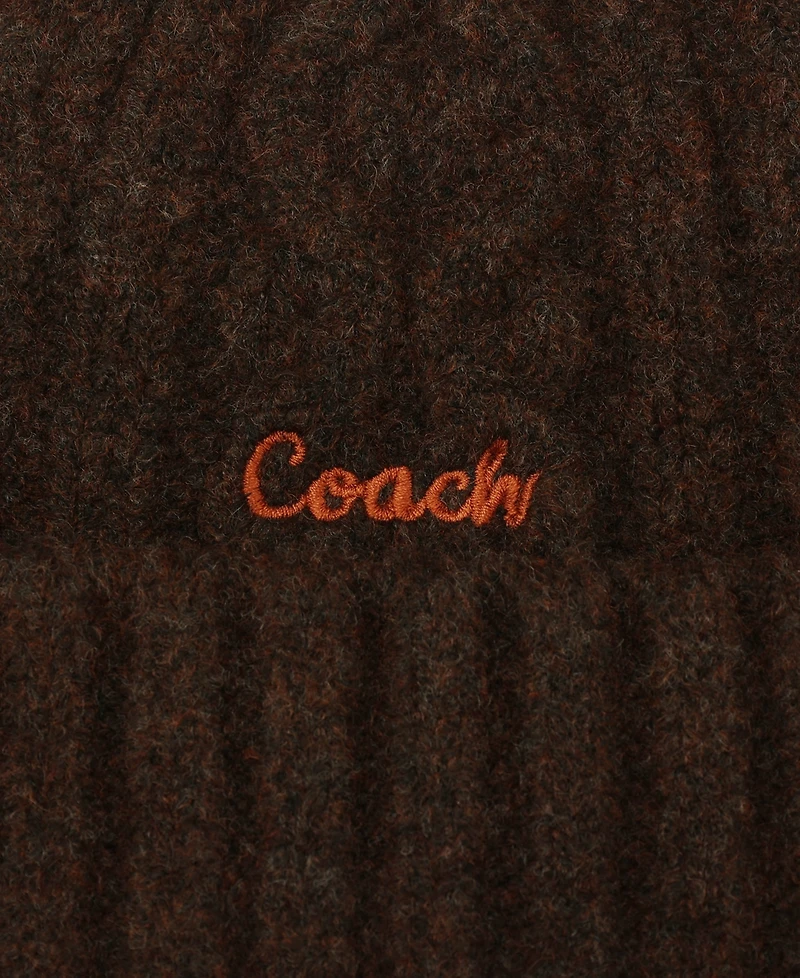 Coach Women's Embroidered Cable-Knit Beanie Hat
