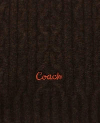 Coach Women's Embroidered Cable-Knit Muffler Scarf