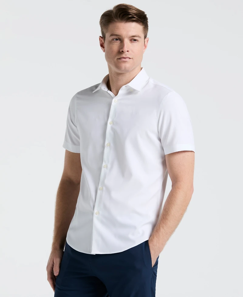 Perry Ellis Men's Short Sleeve Solid Shirt