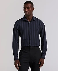 Perry Ellis Men's Long Sleeve Ombre Yarn-Dyed Stripe Shirt