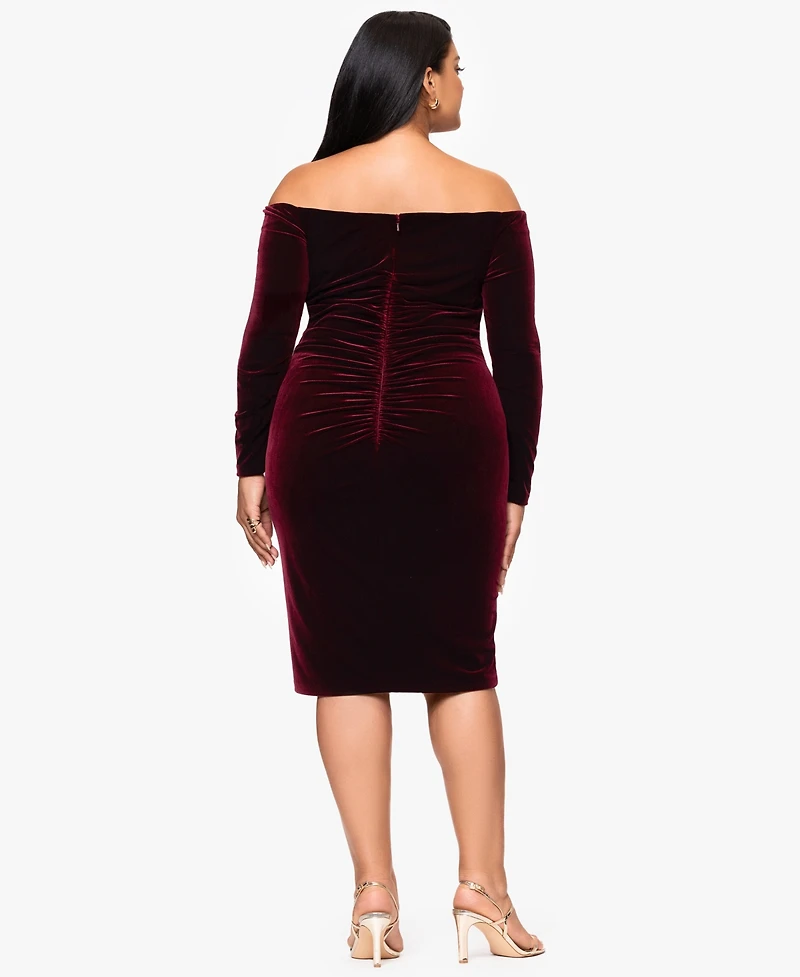 Xscape Plus Off-Shoulder Short Dress