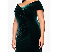 Xscape Plus Off-Shoulder Ruched Dress