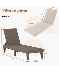 Patio Lounge Chair Recliner with 3-Position Adjustable Backrest & Cushion