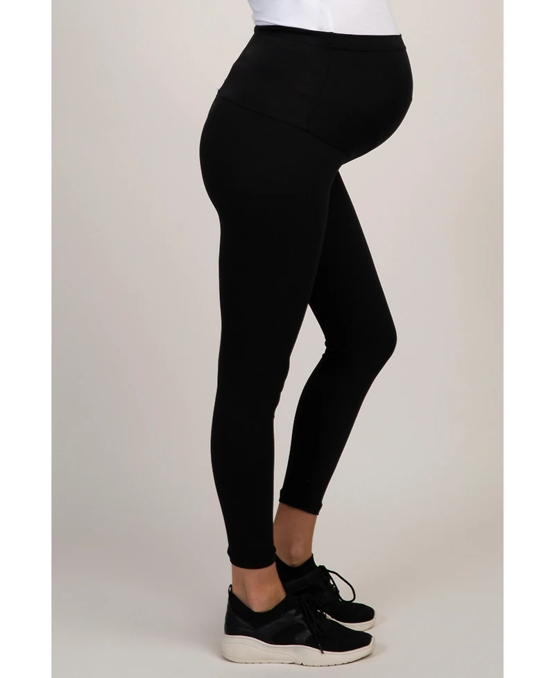 PinkBlush Black Solid Basic Maternity Leggings