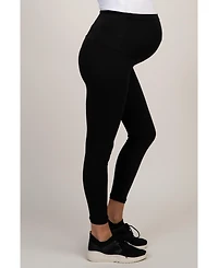 PinkBlush Black Solid Basic Maternity Leggings