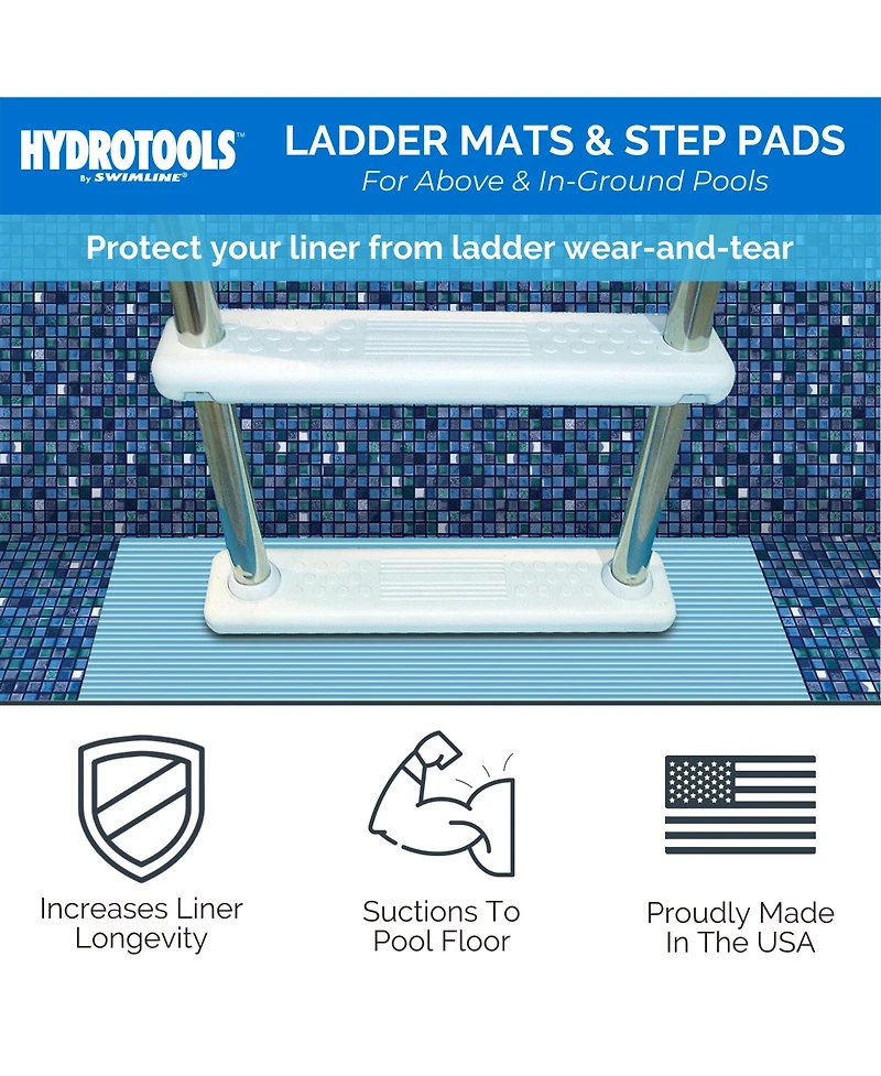 Hydrotools by Swimline Protective Ribbed Ladder Mat/In-Pool Step Pad, 9" x 36"