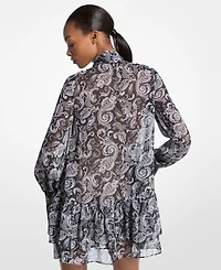 Michael Kors Women's Long Sleeve Printed Mini Dress