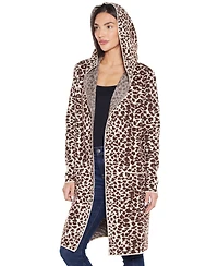 Belldini Women's Urban Safari Hooded Coatigan Sweater