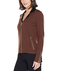 Belldini Women's Black Label Motorcycle Sweater Jacket