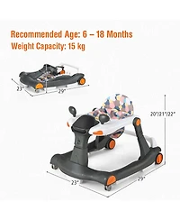Gymax 2-in-1 Baby Walker Foldable Activity Push Walker w/ Adjustable Height