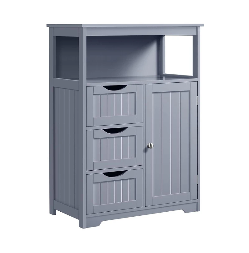 Yaheetech 35.5" H Bathroom Floor Cabinet wirh 1 Door and 3 Drawers