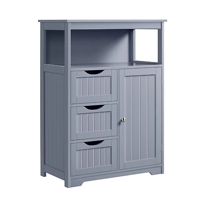 Yaheetech 35.5" H Bathroom Floor Cabinet wirh 1 Door and 3 Drawers
