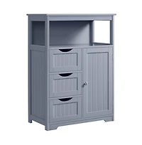 Yaheetech 35.5" H Bathroom Floor Cabinet wirh 1 Door and 3 Drawers