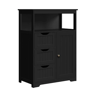 Yaheetech 35.5" H Bathroom Floor Cabinet wirh 1 Door and 3 Drawers