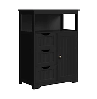 Yaheetech 35.5" H Bathroom Floor Cabinet wirh 1 Door and 3 Drawers
