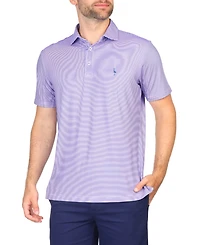Tailorbyrd Micro Stripe Printed Performance Short Sleeve Polo