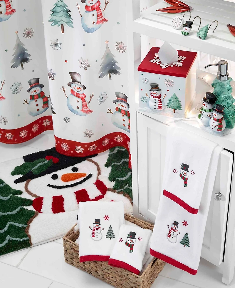 Avanti Winter Snowman Shower Curtain and 12-Pc. Shower Curtain Hooks Set