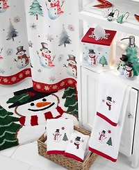 Avanti Winter Snowman Shower Curtain and 12-Pc. Shower Curtain Hooks Set