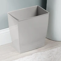 mDesign Small Rectangular Bathroom Trash Cans - Set of 4 - Gray - Made in Usa
